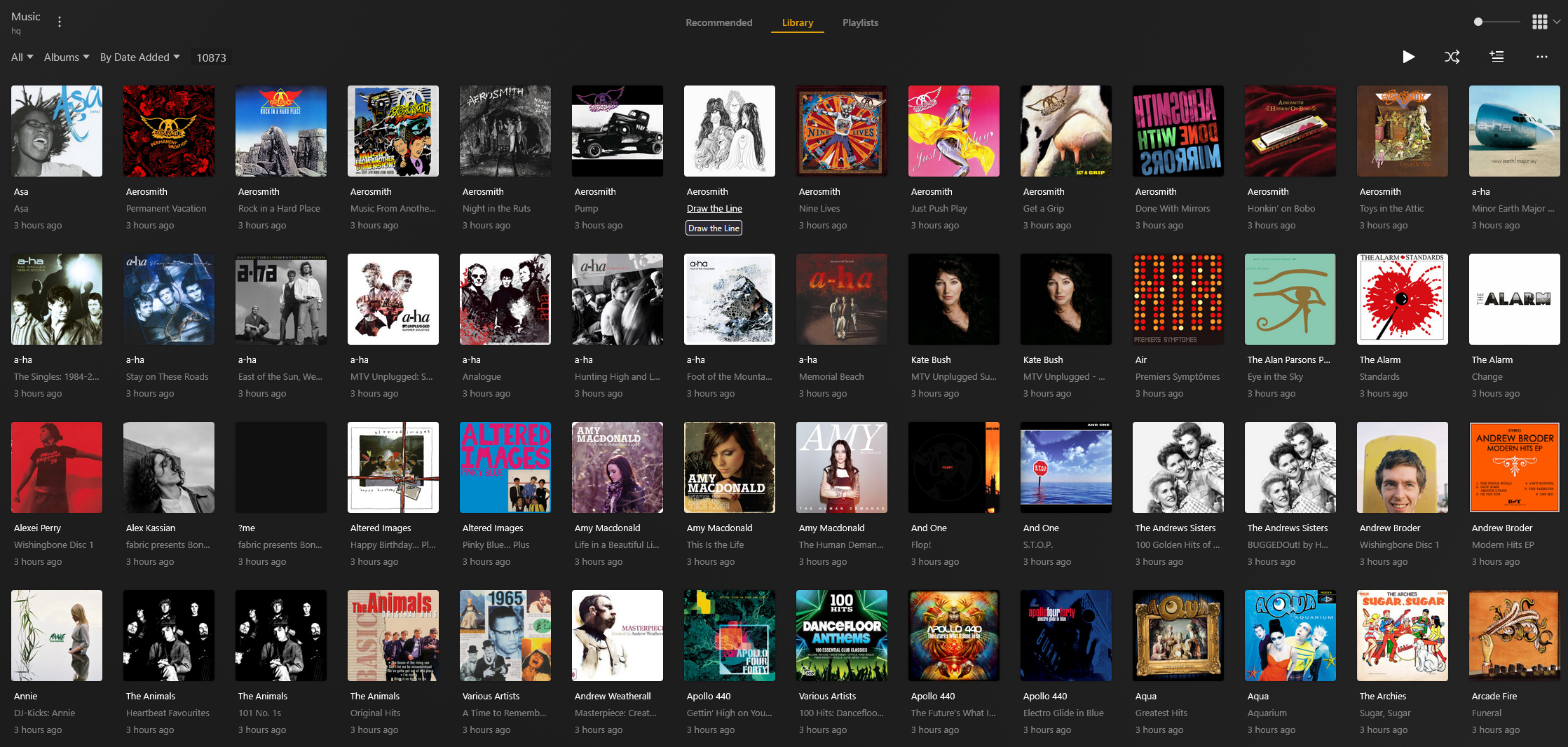 Screenshot of my Plex Music Collection