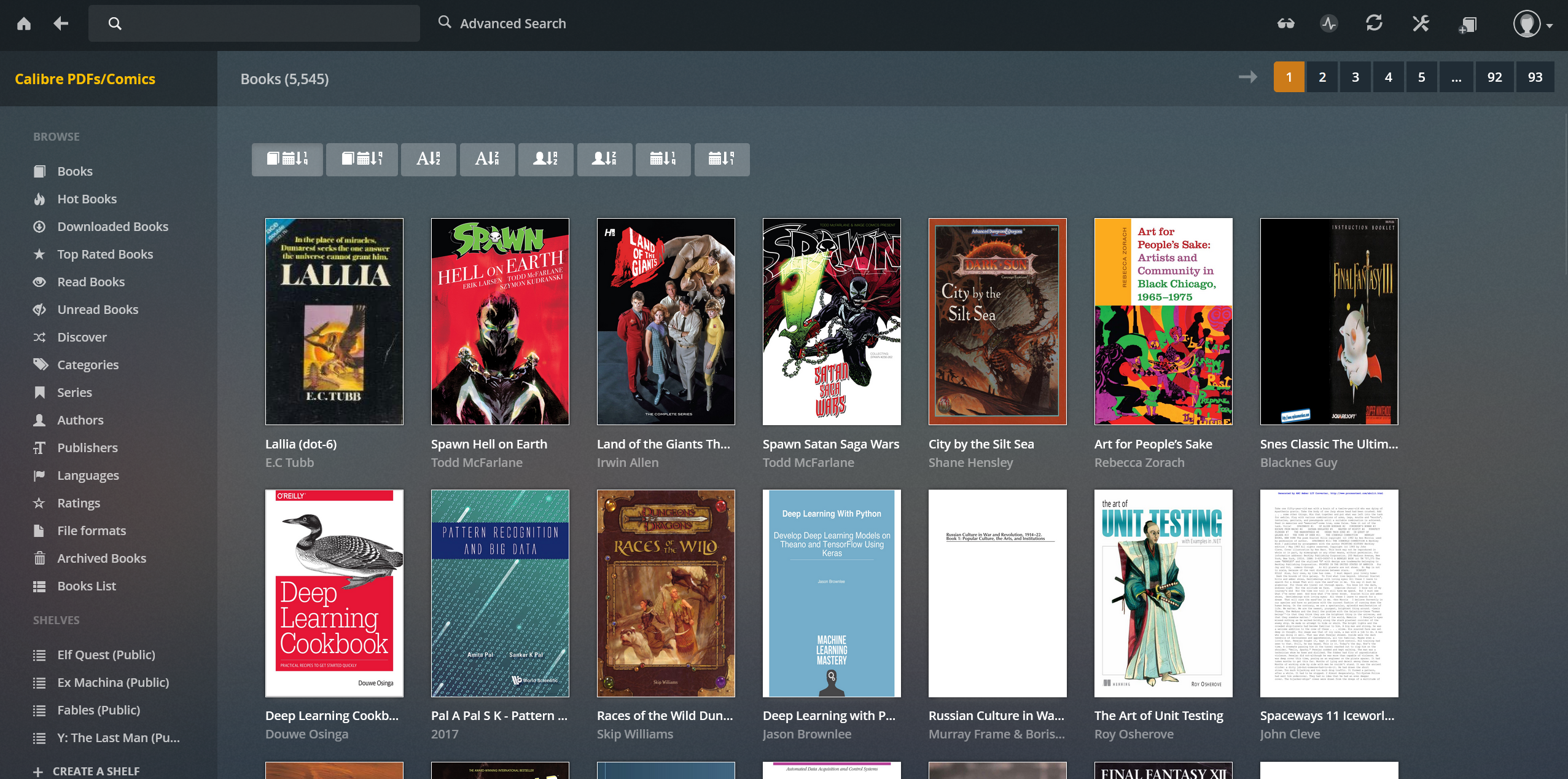 Ebooks library on Calibre Web Automated
