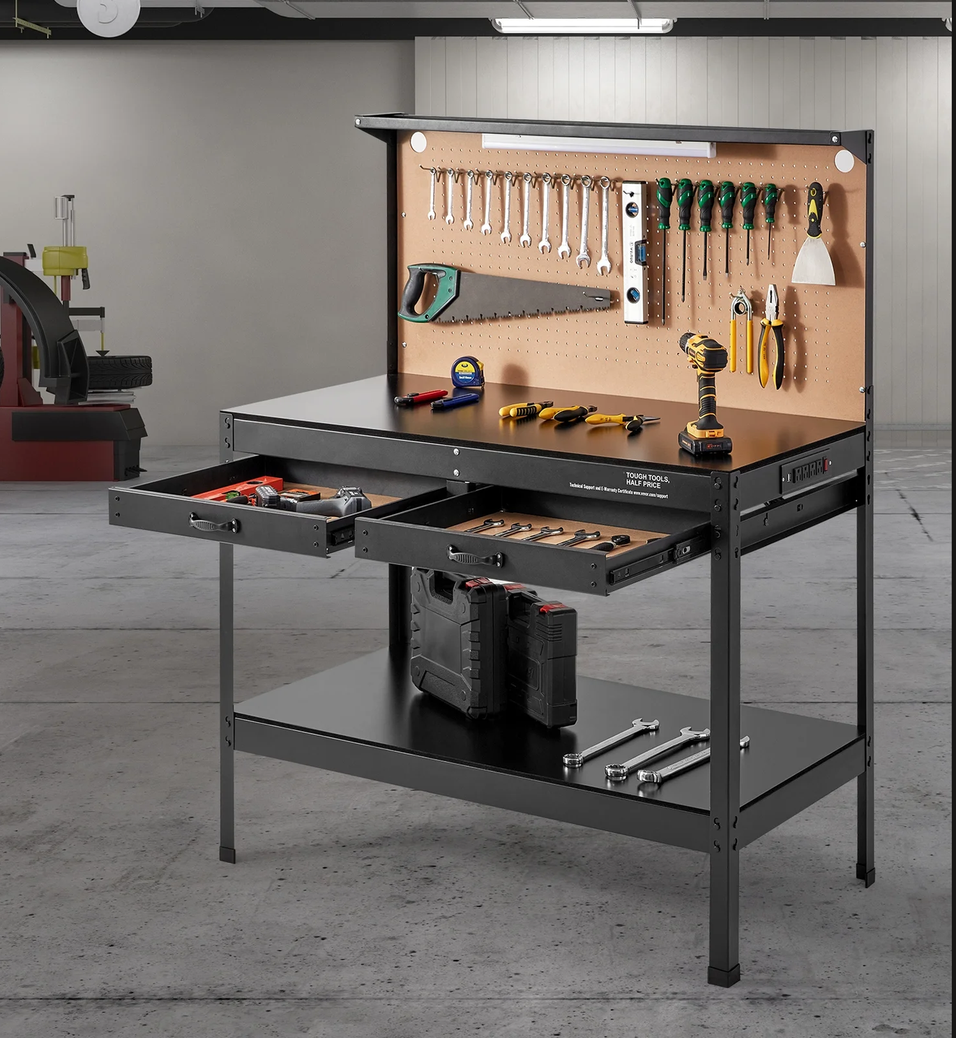 Picture of a woodworkers workbench.